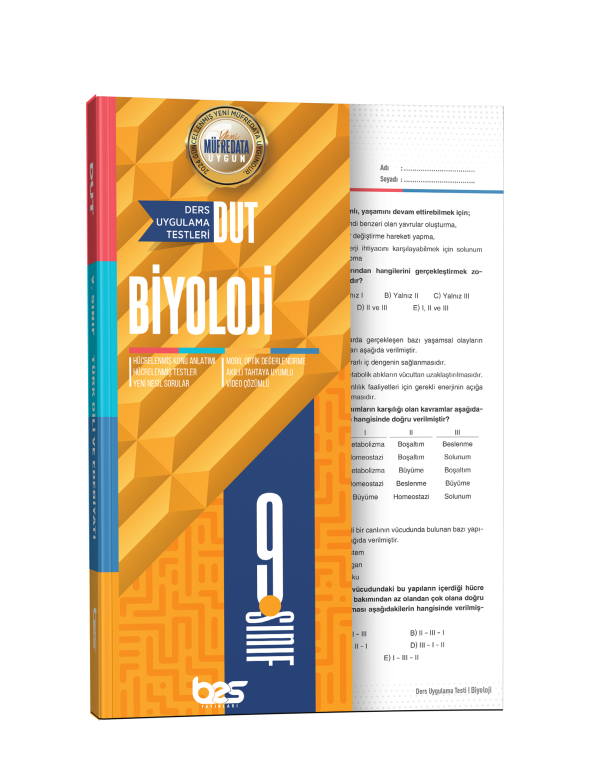 BES DUT 09.SINIF UYGULAMA TESTİ BİYOLOJİ - 2026-27